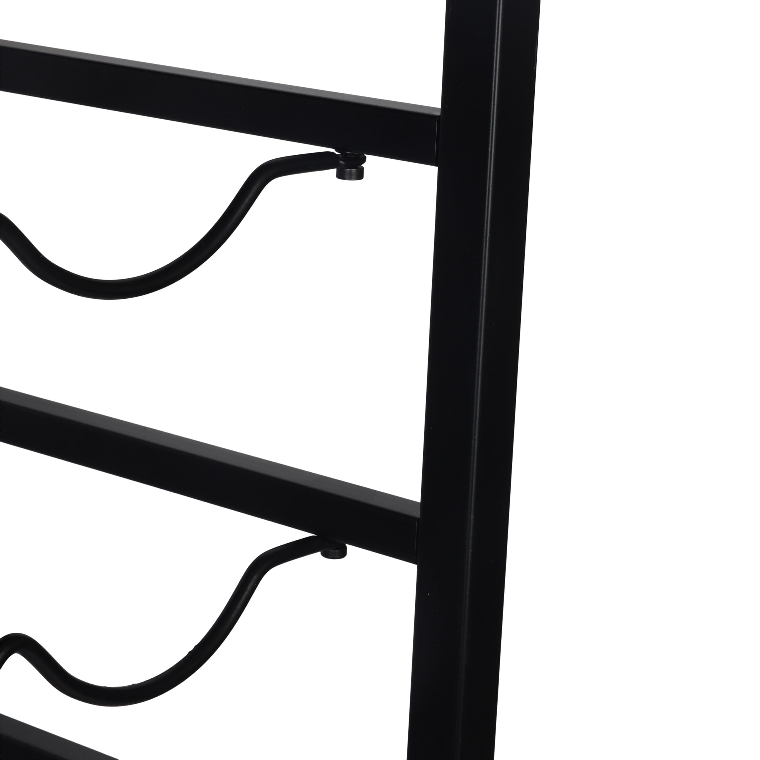 Relaxdays Weinregal, 30 Flaschen, Industrial, HBT: 88 x 59 x 30 cm, Weinhalter stehend, Weinflaschenregal, schwarz/braun