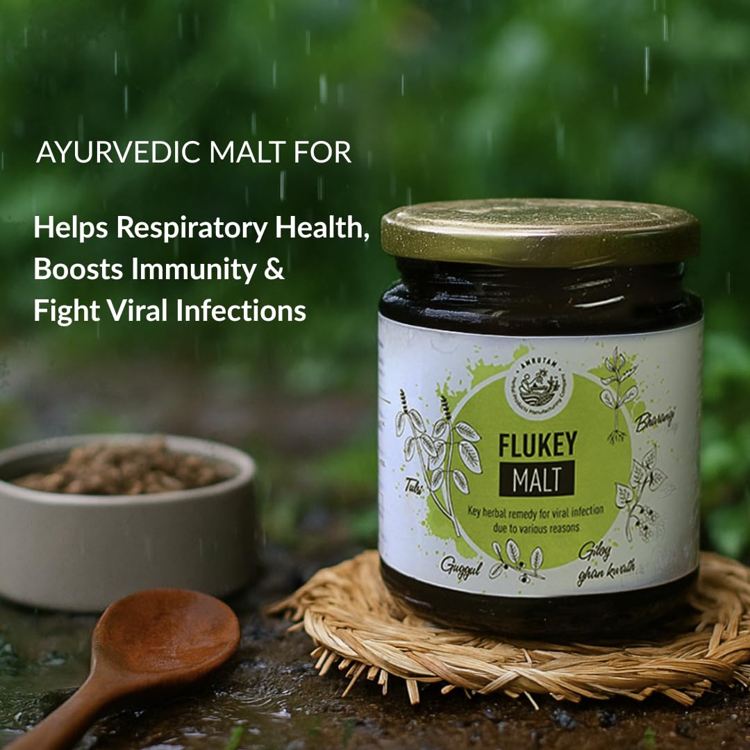 Amrutam Flukey | 100% Ayurvedic | Helps Manage Cough & Cold & Supports Respiratory Health | Assists with Immunity | With Giloy, Tulsi, Amla & Pippali | For Seasonal Wellness | 200g | 18 Servings — Amazon image 2