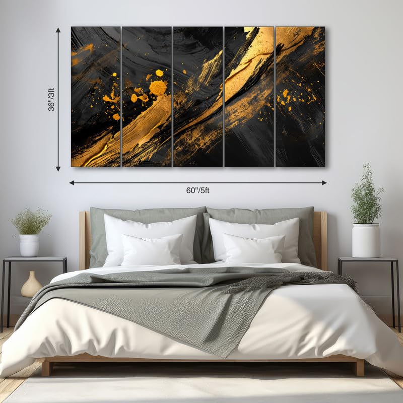 Image of The Castle Decor Abstarct art painting with frame Big Size 36x60 Wall art for living room,Bedroom,Drawing room,Hotels-Wooden Framed-314
