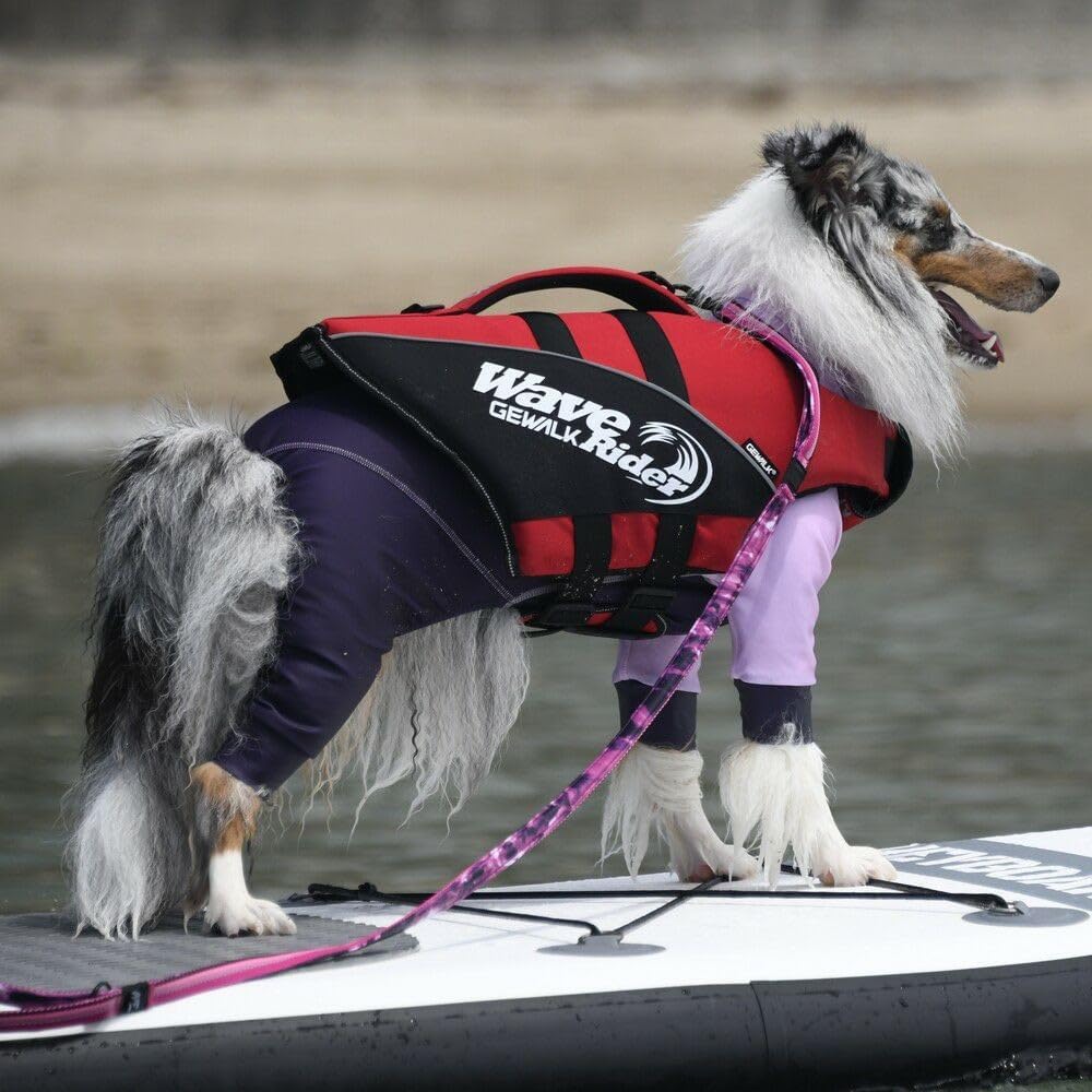 Dog Life Jacket LGE315 GW Wave Rider Eco High-Performance Floating Vest, Pet Safety Vest, (Red & Black, Large)