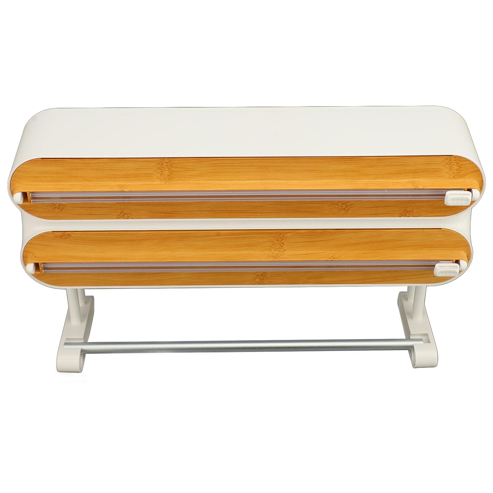 Dispensador de Cocina 3 en 1 para Film Transparente de Aluminio y Encerado con Cortador Integrado y Soporte de Pared de Aluminio Ideal para Organizaci n en la Cocina