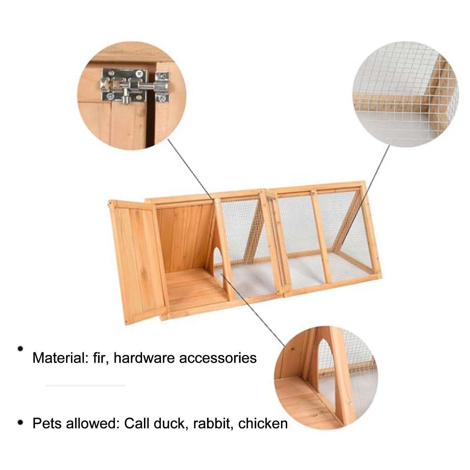 Jaula Pequeña para Conejos, Jaula para Codornices, Jaula de Madera para Conejos, Gallinero de Exterior con Red de Ventilación para Hurones, Chinchillas y Erizos