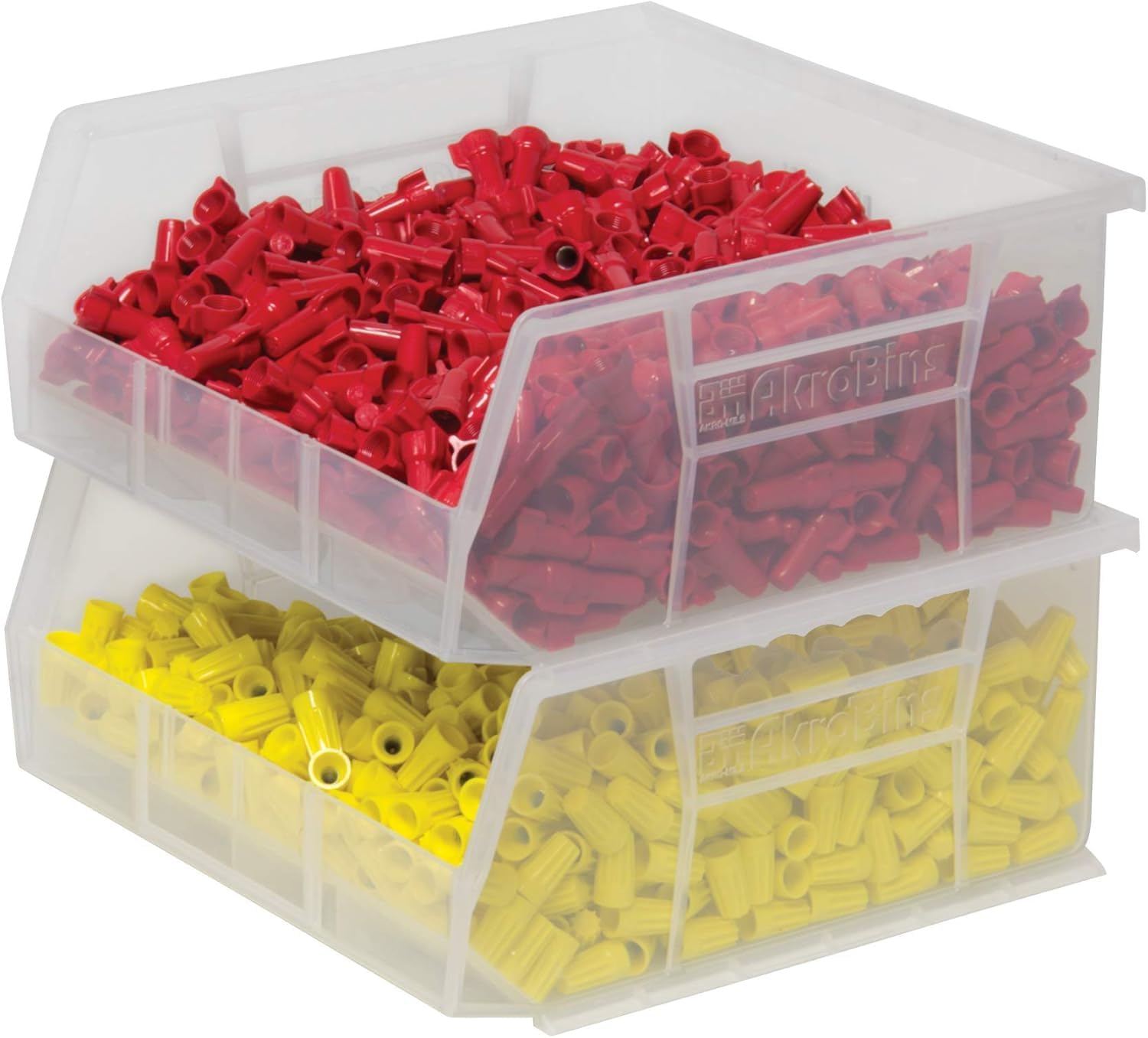 Akro-Mils 30235 AkroBins Plastic Storage Bins, Space-Saving Stackable Bins for Garage, Pantry, Craft Organization, 11" x 11" x 5", Clear, 6-Pack - Image 8