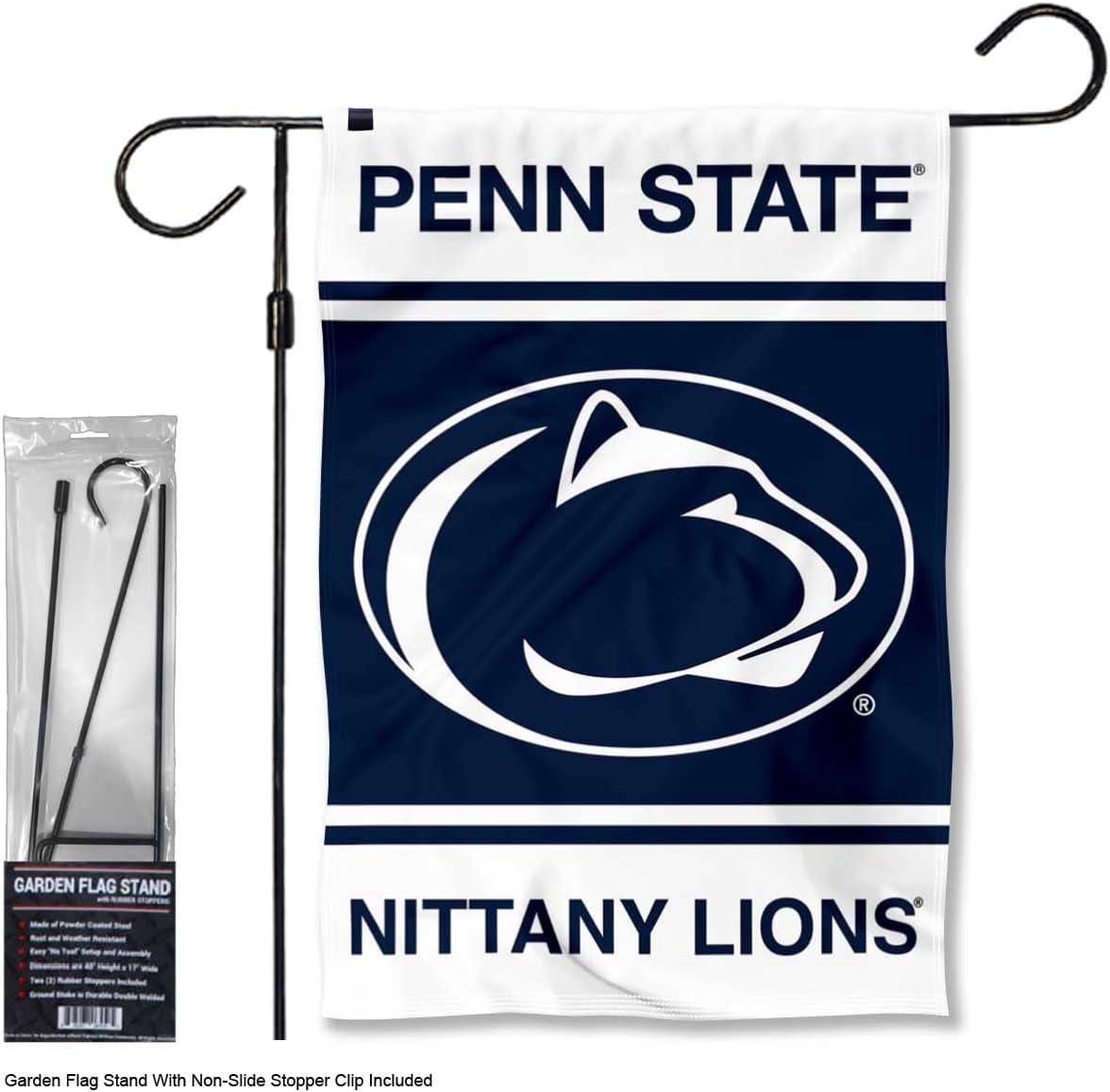 Penn State Nittany Lions Garden Banner Flag with Flag Pole Stand Set - Image 2