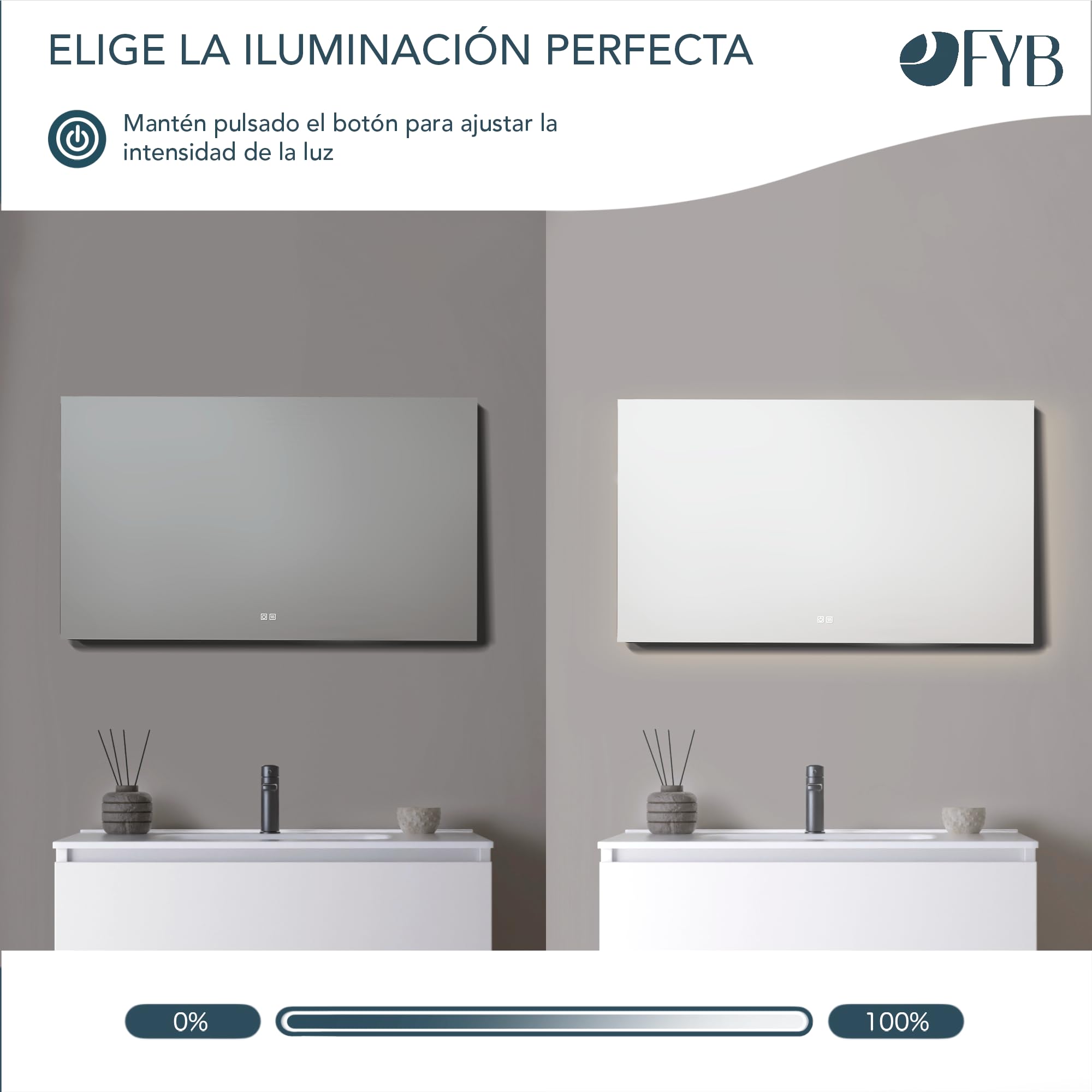Espejo Bluetooth de Baño Rectangular 120 x 70 cm con Luz LED Regulable, Antivaho, Interruptor Táctil, Altavoces Integrados, Apagado Automático y Fácil Instalación