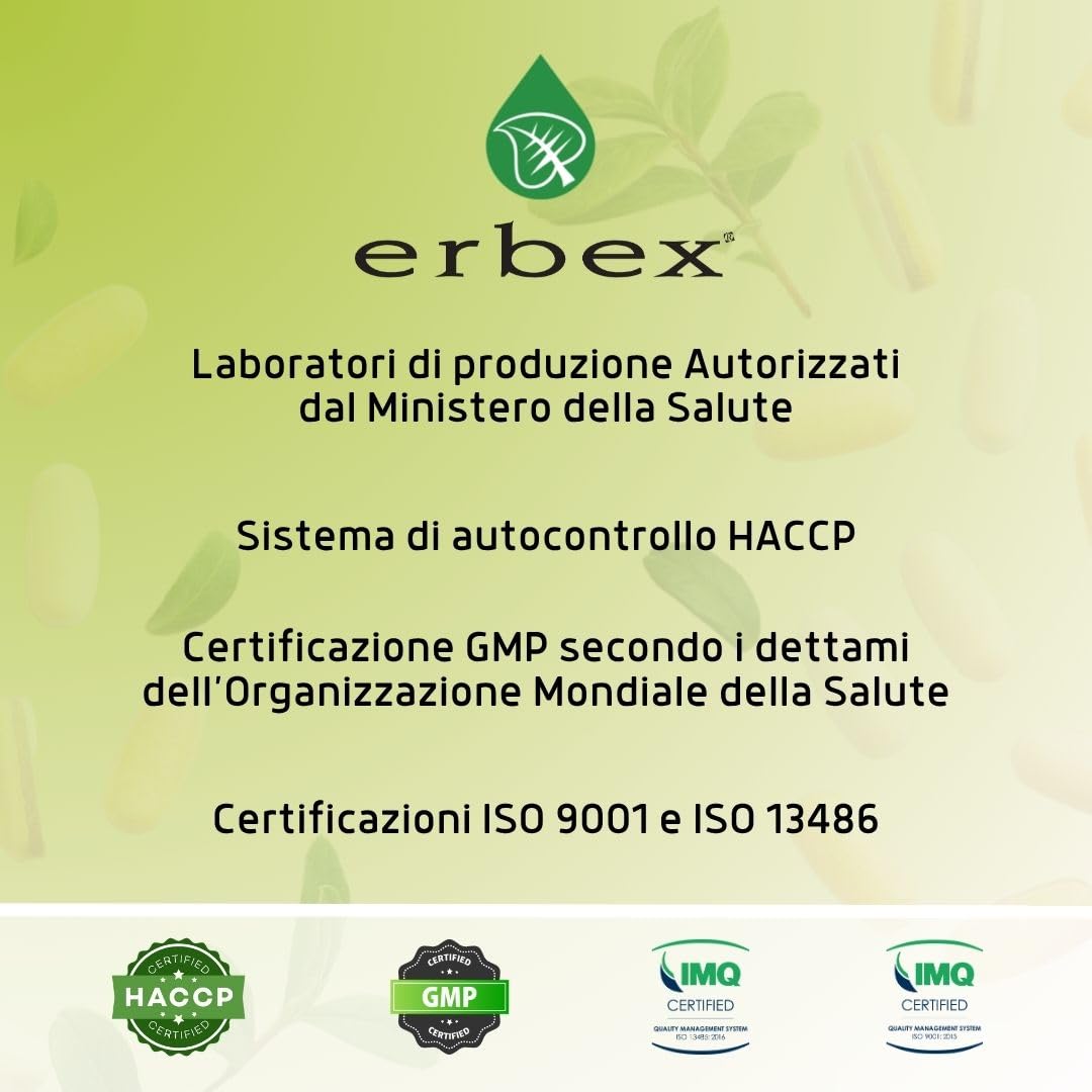 ERBEX - Integratore Ginkgo Biloba Vegano Forte per Prevenire Invecchiamento, Azione Antiossidante, Aiuto Naturale per Memoria e Funzioni Cognitive Ginkgo Biloba in Capsule