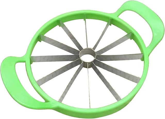 Watermelon Divider | Melon Slicer Watermelon Cutter | Melon Slicer Cutter Stainless Steel | Fruits Cutting Slicing | Large Size Fruit Corer Melon Slicer | Kitchen Tools Heavy Stainless Cutter | 25.5cm