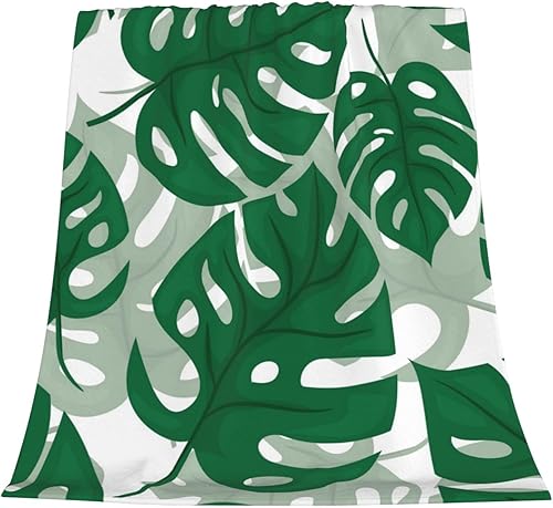 Miniatura 5 de AFHYZY Leaves Throw Blanket for Women Soft Summer Fleece Blanket Washable Travel Lightweight Blanket for Sofa Bed Couch All Season (50"x40" -Green)