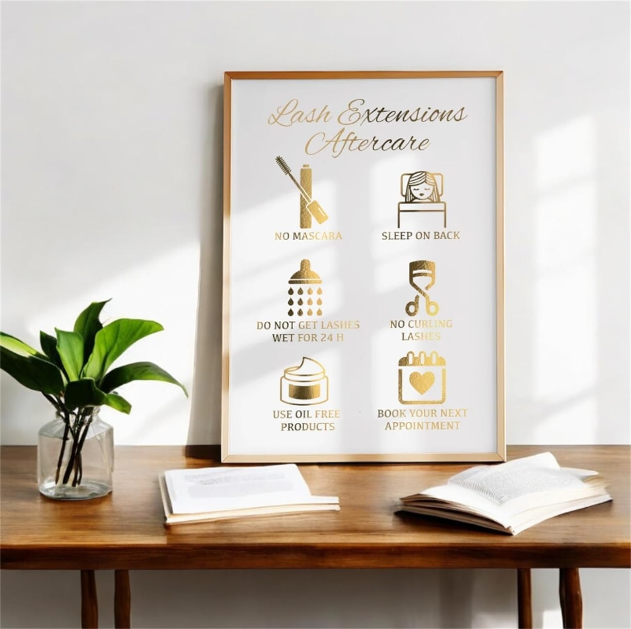 NATVVA Lash Aftercare Poster Wall Decor Lash Extensions Canvas Art Prints Painting Eyelashes Tech Picture Artwork Lash Salon Beauty Salon Decoration No Frame