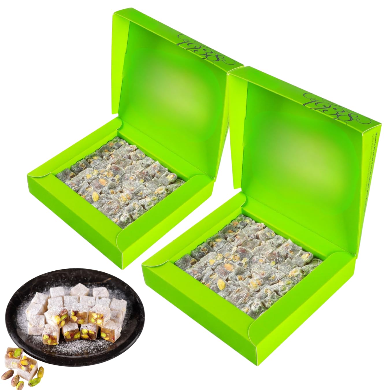 Amazon.com : Double Roasted Pistachio Turkish Delight, Eid and