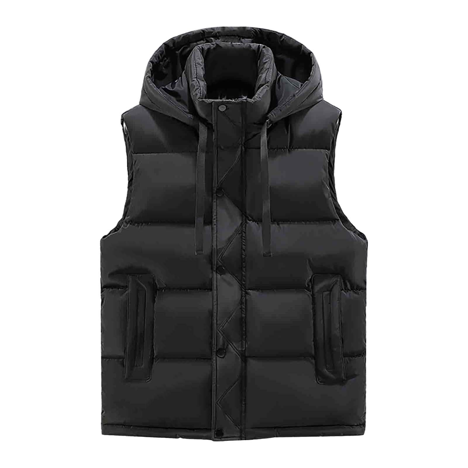 Gilet da uomo leggero, trapuntato, imbottito, senza maniche, con cappuccio, per golf, corsa, escursionismo, equitazione