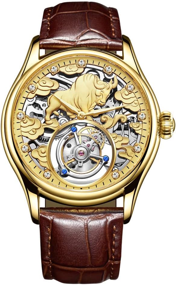 GZFCMY AESOP男性用ビンテージフライホイール腕時計手巻き機械式両面中空ダイヤモンドウォッチ メンズ ステンレススチールとレザー サファイアクリスタル スケルトン トゥールビヨンビジネス時計防水 スーパールミネセンス チャイニーズスタイル雌牛ダイヤル (ゴールドブラウン) Amazonで販売中 GZFCMY AESOP男性用ビンテージフライホイール腕時計手巻き機械式両面中空ダイヤモンドウォッチ メンズ ステンレススチールとレザー サファイアクリスタル スケルトン トゥールビヨンビジネス時計防水 スーパールミネセンス チャイニーズスタイル雌牛ダイヤル (ゴールドブラウン) Amazonで販売中