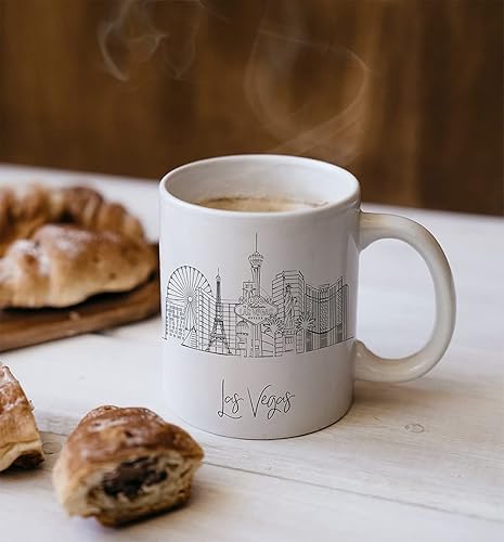 Miniatura 5 de TJ Originals - Taza de café Las Vegas Nevada, regalo de taza de café de recuerdo de viaje turístico, taza de cerámica Skyline de 11 oz, taza de