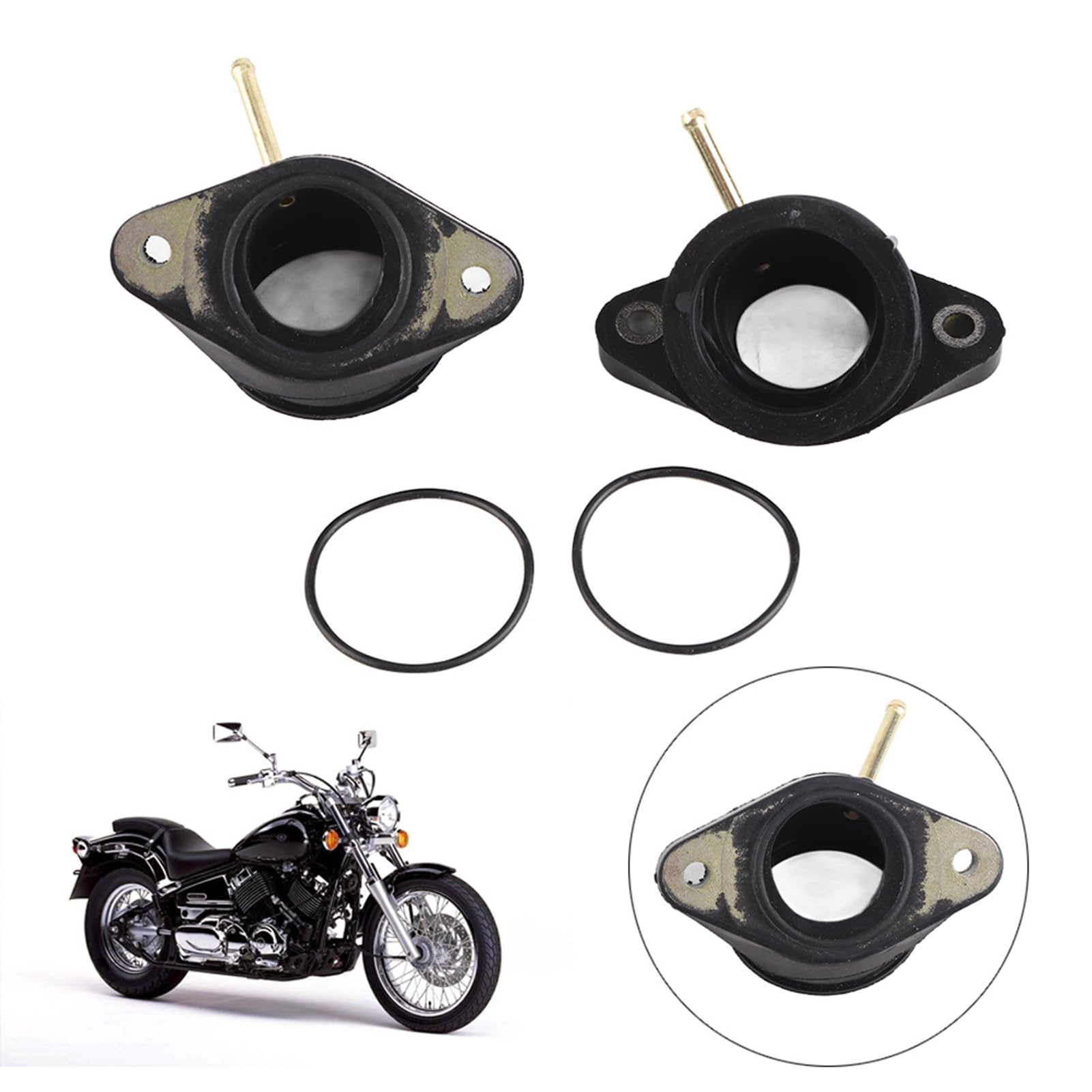 2 pezzi moto carburatore collettore di aspirazione soffietto carburatore Interface Adapter per XV400 XV500 XV535