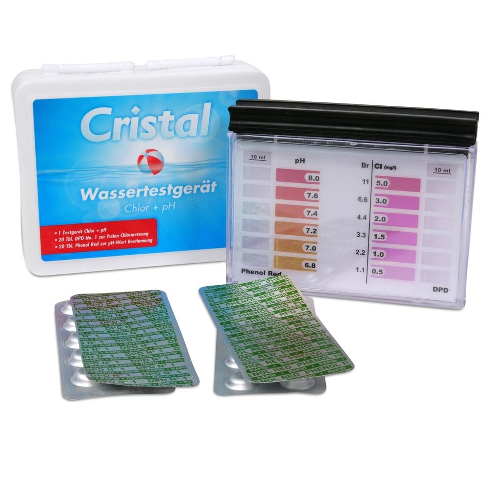 Testeur De Piscine Mini - Mesure PH Et Chlore - 20 Pastilles DPD + 20 Pastilles Rouge Phénol - Duraol