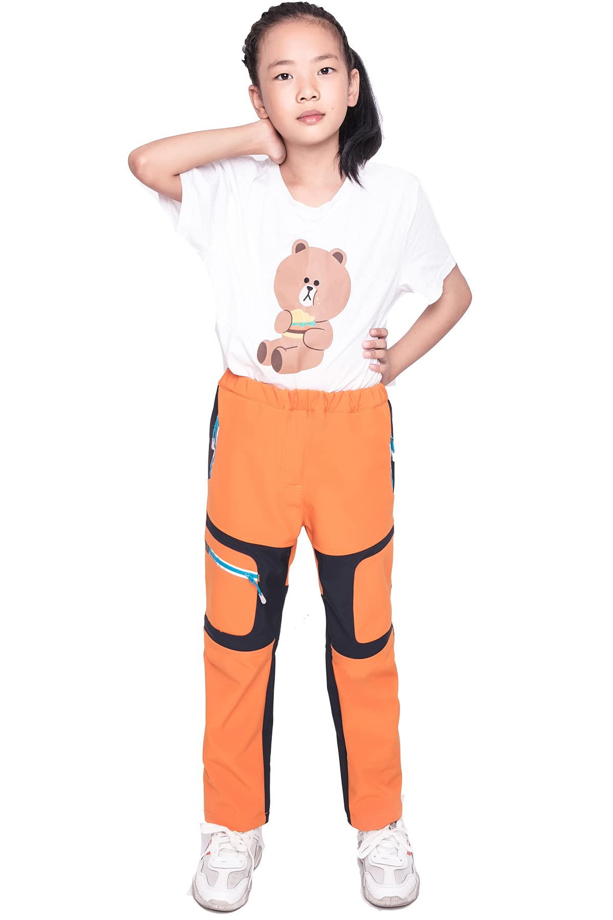 Pantalon softshell pour enfant garçon fille avec doublure en polaire Pantalon de sport respirant chaud Pantalon de pluie Pantalon de trekking Pantalon de ski