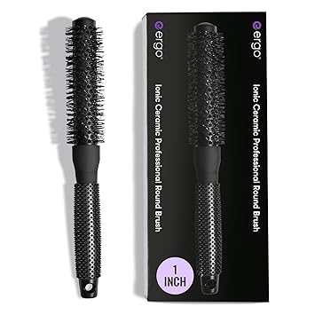 ERGO Ceramic Ionic Round Brush for Blow Out - Salon Quality Hair Brushes for Women - Roller Brush for Blow Drying, Wet and Dry Hair Styling, Volumizing Hair Care - ER25 1"