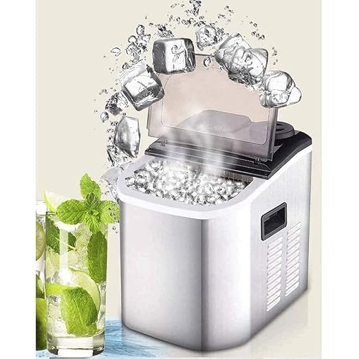 Máquina fabricadora de hielo para mostrador - Máquina de hielo para uso doméstico - Hace cubos en 10 minutos - Produce 25 kg de hielo en 24 horas - Método de entrada de agua por barril para cocina doméstica miniatura 2