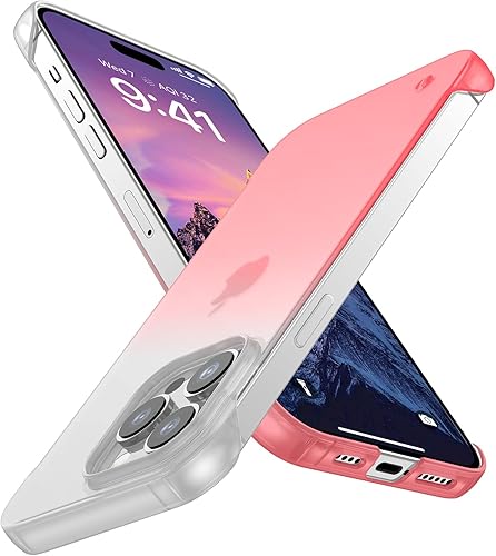 Funda ultrafina esmerilada semitransparente sin bordes degradados para iPhone 14 Pro Max de 6.7 pulgadas (2022), delgada, minimalista, ligera, sin