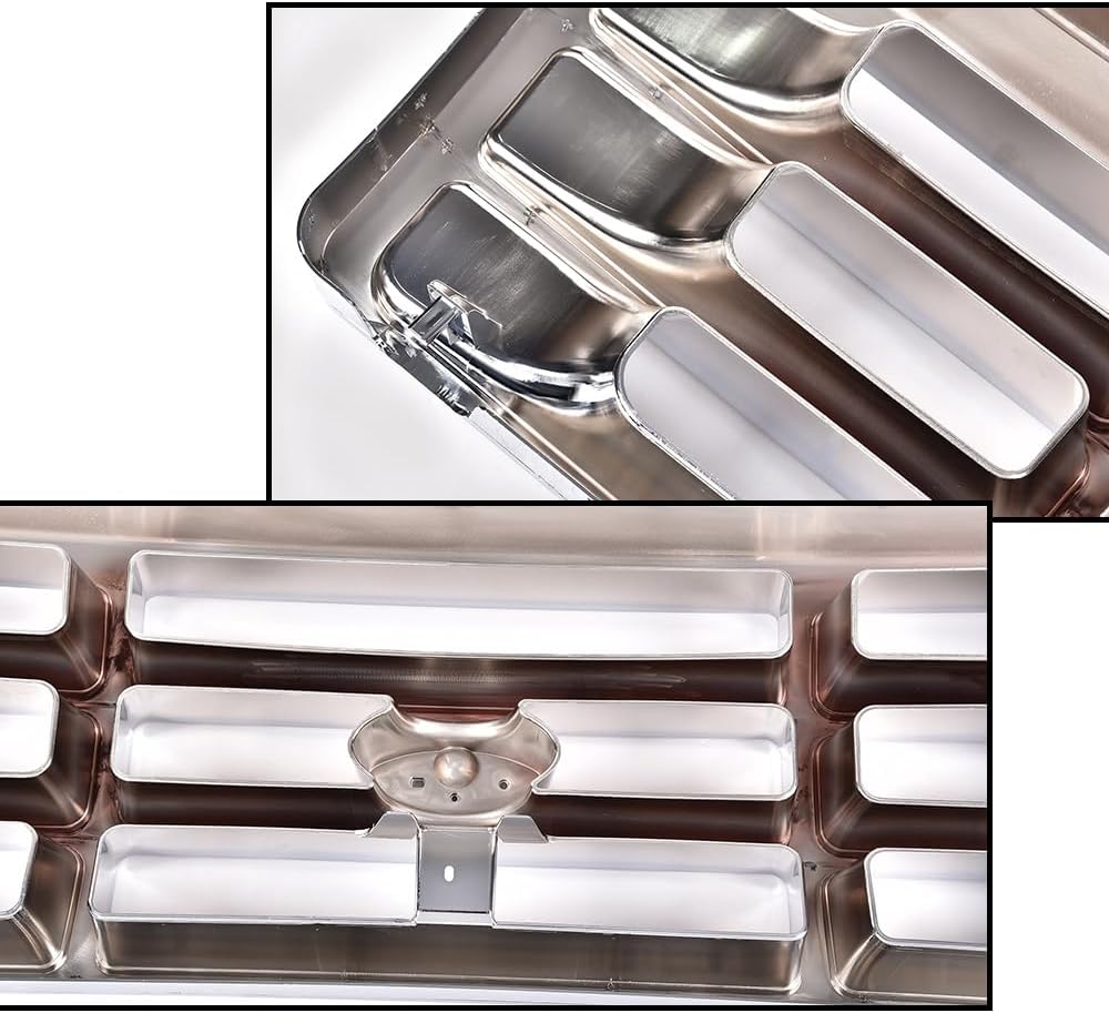 ANDPLAY Front Bumper Grille Grill Compatible with Ford F150 1992-1996 Fit Ford F250 1992-1997 Chrome F4TZ8200A, FO1200173, F2TZ13064D, FO2512130, F2TZ13064C, FO2513131