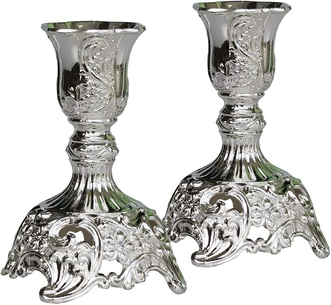 JAZPlayer Silver Taper Candle Holders with Deluxe Engraved — free download