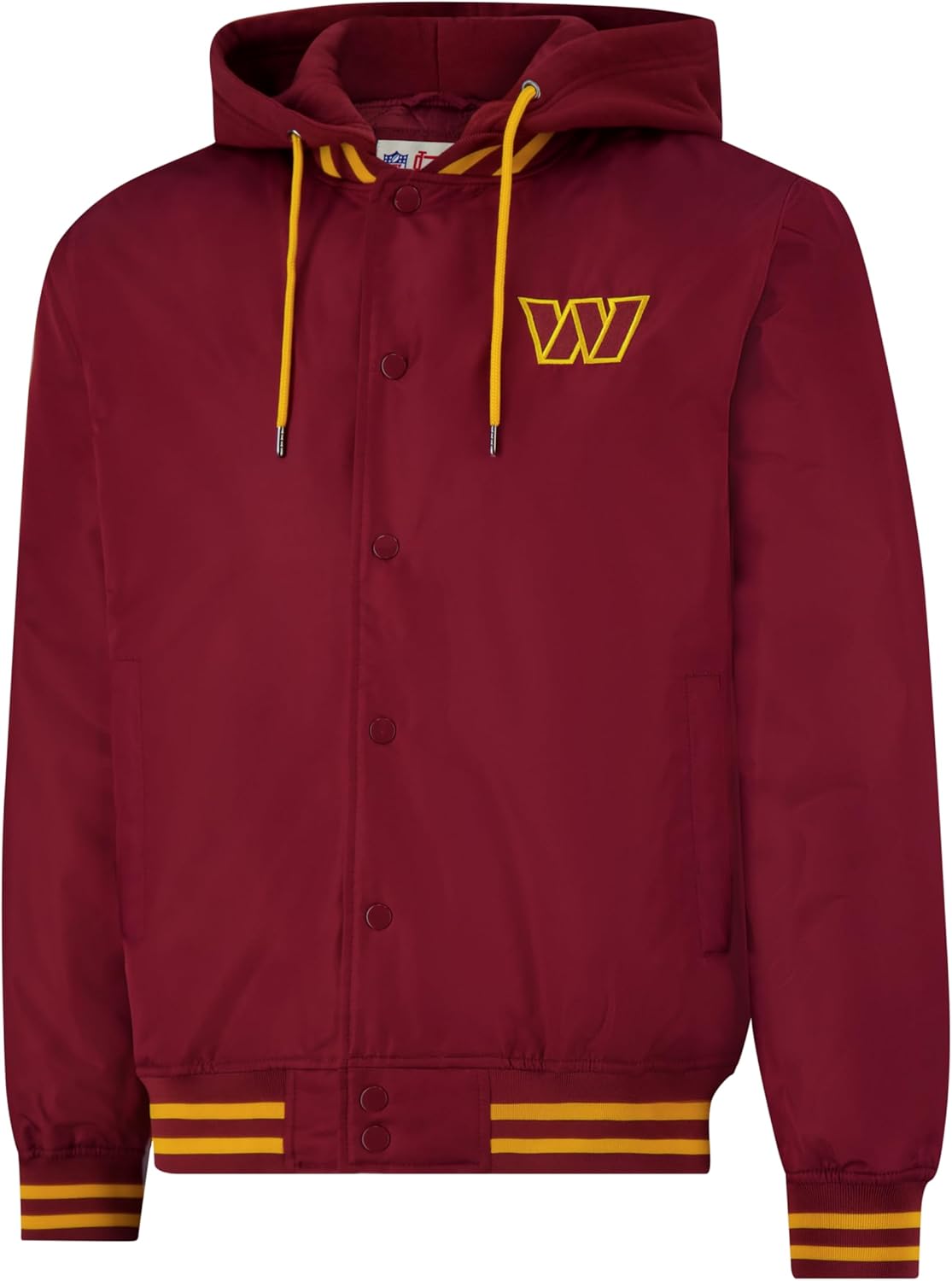 Ultra Game Adults NFL Official Bomber Satin Jacket Hoodie