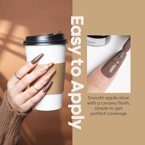 Vista 5 de Modelones - Set de esmaltes de uñas de gel, otoño, invierno, 6 colores, tono nude, esmalte de gel marrón, beige, caqui, juego de esmalte de uñas Un