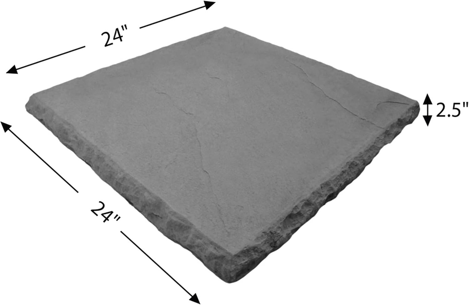 Rubber Molds for Concrete, Slate Texture Wall and Column Cap/Hearthstone/Paver Mold, 24''L x 24''W x 2.5''D