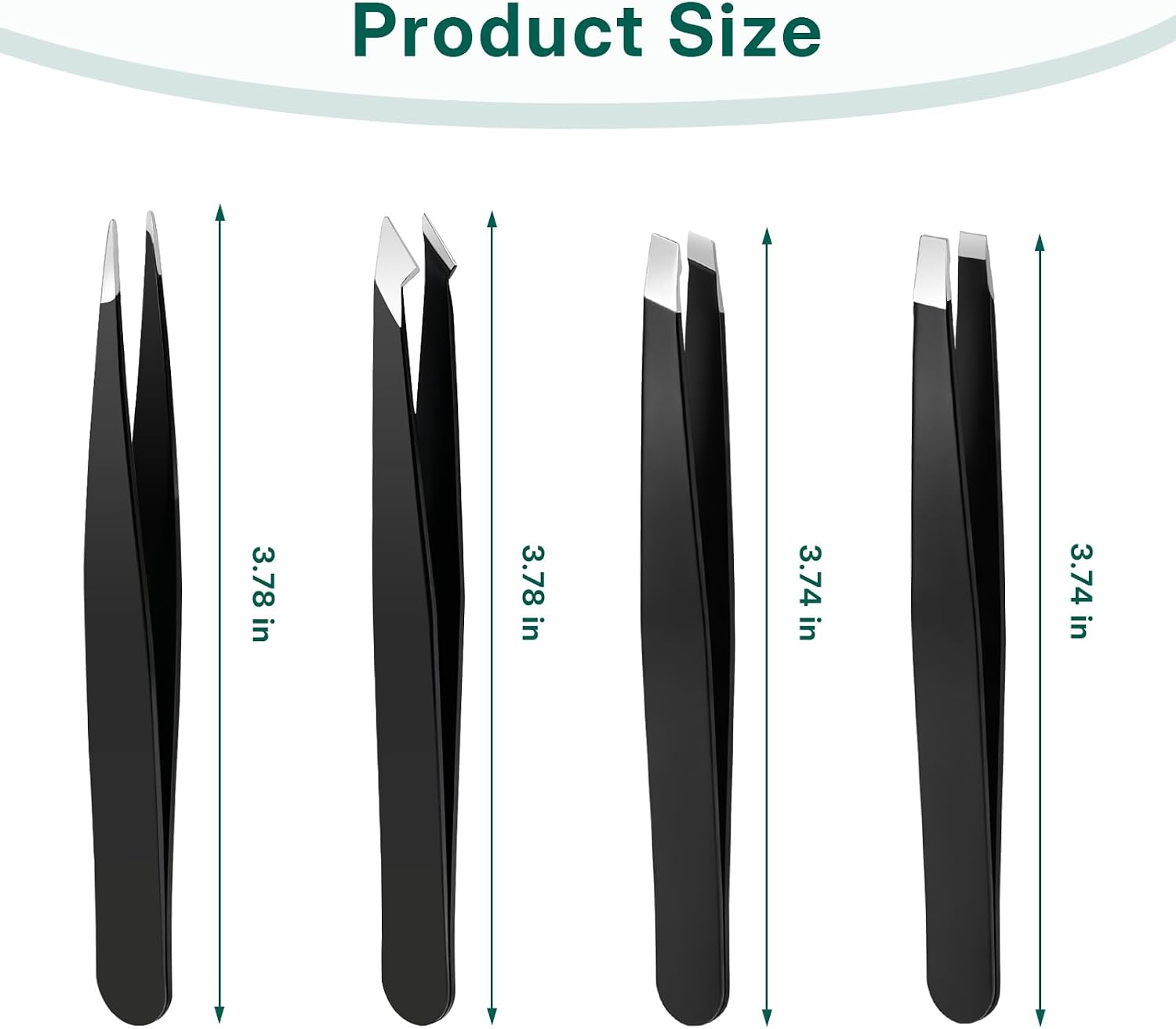 Tweezers Set, Professional Precision Tips, Multi-Purpose, for Eyebrow