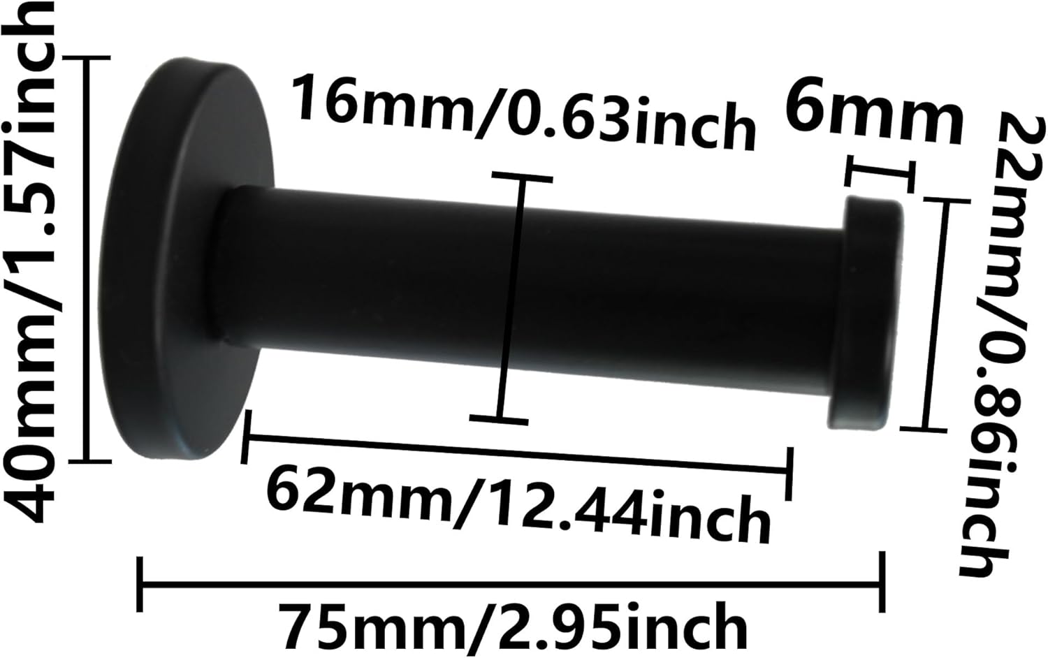 6PCS 3” Round Bath Towel Hooks, Matte Black Modern Coat Hooks, Stainless Steel Wall Mounted Robe Hook, Heavy Duty Clothes Hanger for Bathroom Kitchen Home Storage