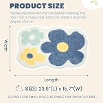 Rug de salle de bain de fleur Super absorbant et épais Microfibre non glissoire tapis de bain machine lavable et Shaggy tapis de bains pour salle de bains, chambre et salon (24"x16", jaune)