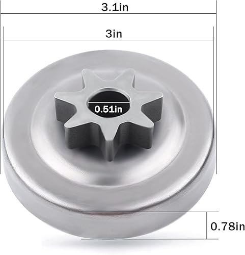 Miniatura 5 de Adefol Piñón de tambor de embrague 7T de 3/8 pulgadas para Stihl 029 039 MS290 MS310 MS390 Piezas de motosierra reemplazar 11125 640 2004 (paquete
