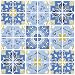 Ecoart 10" X 10"Self Adhesive Wall Tile Peel and Stick Wall Tile Stickers Bathroom Kitchen Backsplash Sticker (6 Pack) (Blue Pattern)