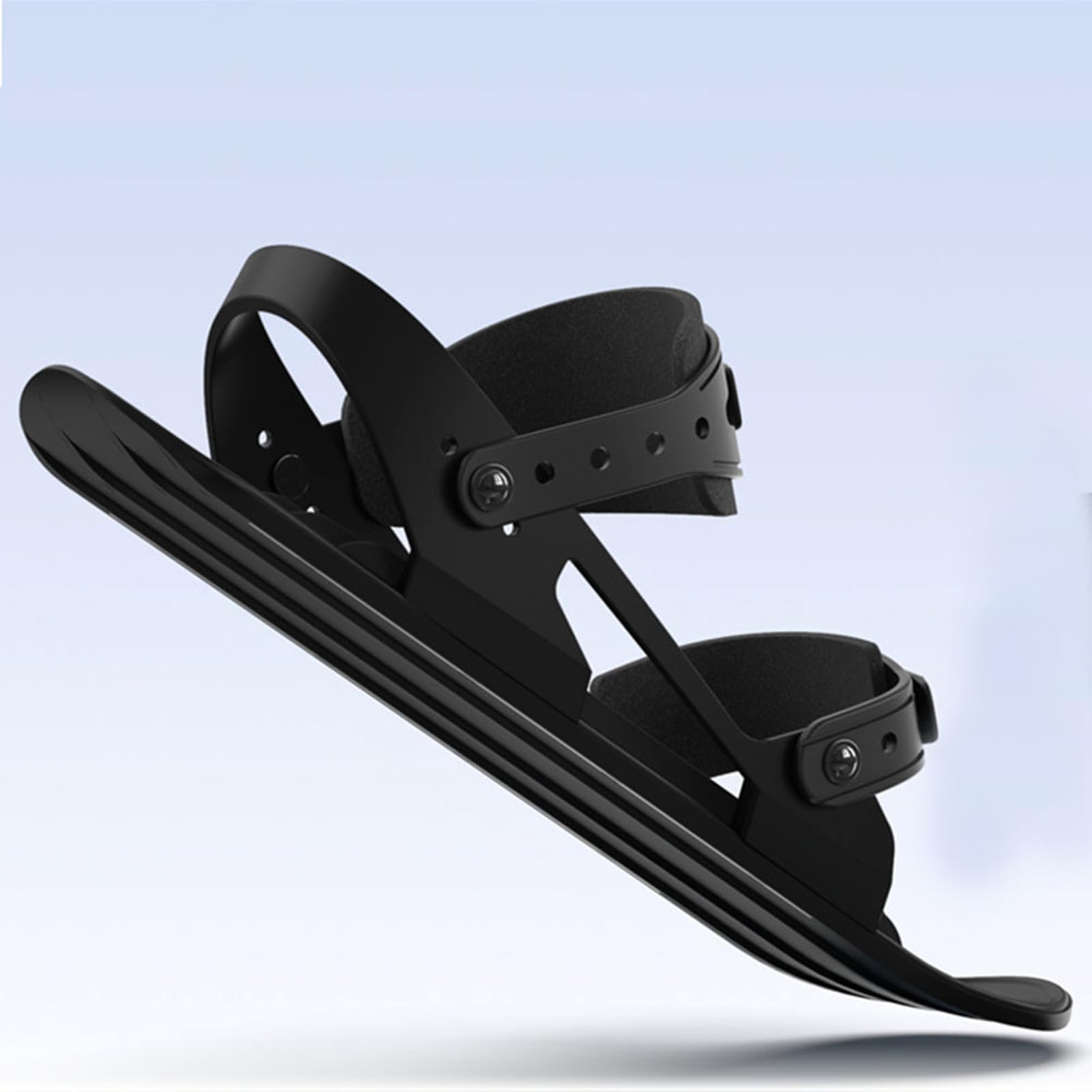 Mini-Kurz-Ski-Skates, Schwarz, Verstellbar, Einfache Kontrolle für Snowboard-Skifahren in den Bergen, EU 35–47