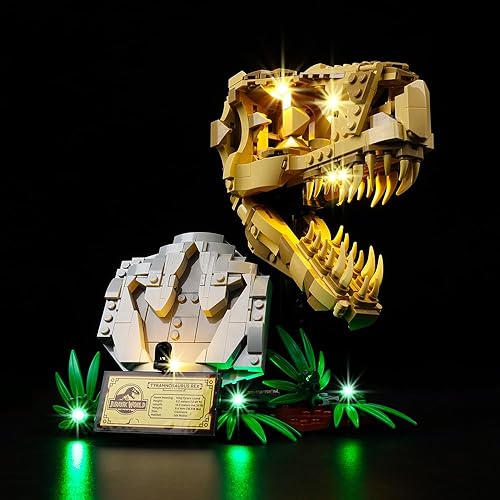 Kyglaring LED Light Kit Compatible with Lego Dinosaur Fossils: T. rex Skull 76964 Building Blocks, Upgraded Lighting Accessories for 76964 Model Set, (Lights Only, Model Not Included), Classic Version