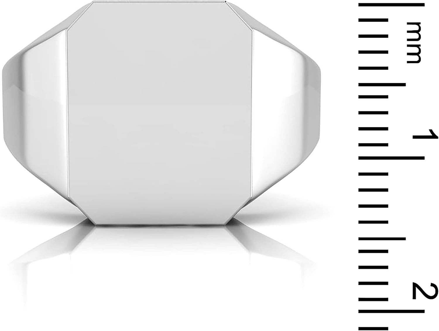 925 Sterling Silver Flat Top High Polish Signet Fingerrring for Men and Boys