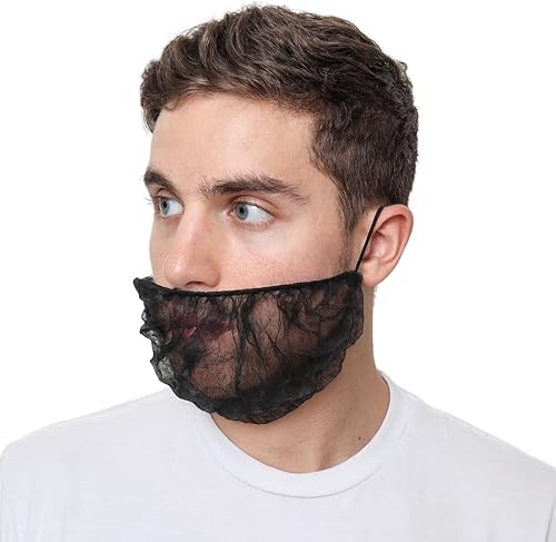Miniatura 7 de Redes para barba, cubiertas desechables para barba, red de barba para servicio de alimentos, cocina, limpieza, 18 y 21 pulgadas Blanco,Negro