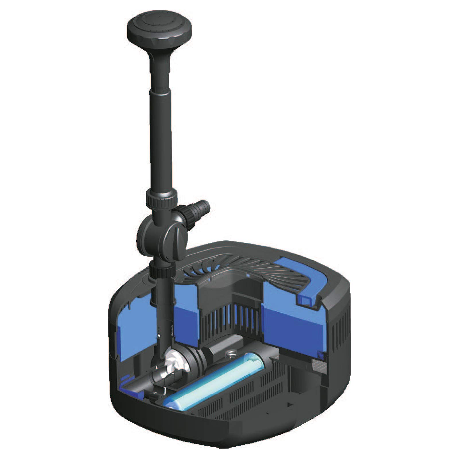 Mauk UV-C Kassetten Teichfilter System | Unterwasser Komplettset mit Pumpe & UV Lampe | Reinigung & Fontäne