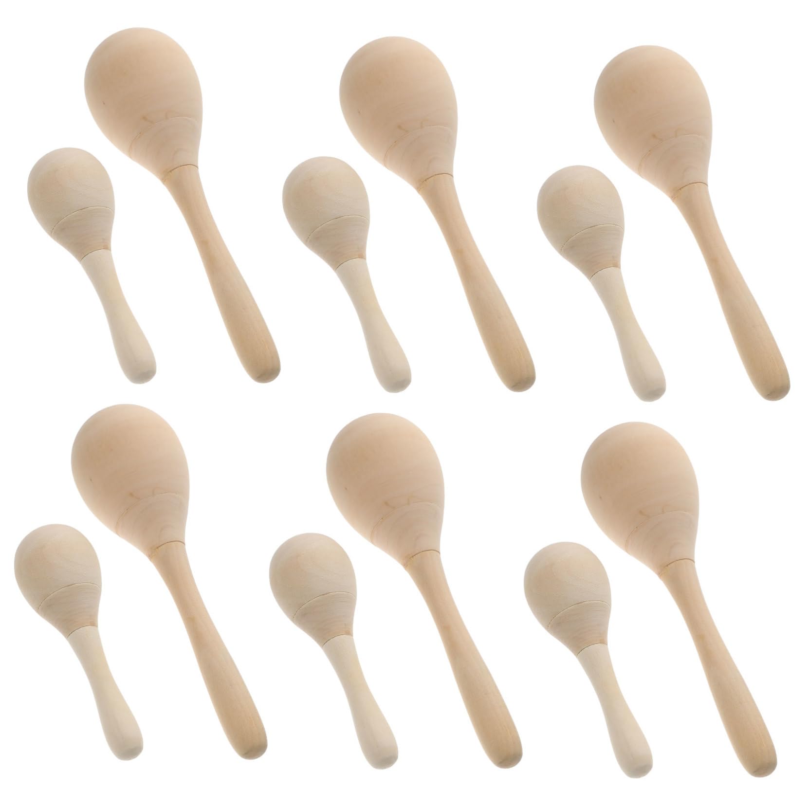 Hemobllo 12 pezzi Maracas in Legno Vuote per Strumenti Percussione Educativi da Colorare DIY per Scuola e Casa Shaker Facili da Impugnare per Giochi Musicali Creativi