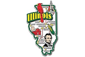 Illinois Jumbo State Magnet: A Souvenir of the Prairie State