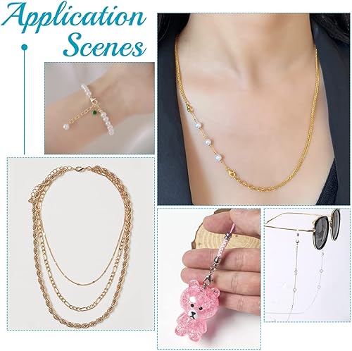 Miniatura 5 de PH PandaHall 720 anillos de salto de acero inoxidable 304 con 0.157 in, 20 cierres de pinza de langosta, anillos de salto abiertos de 5670.315 in,