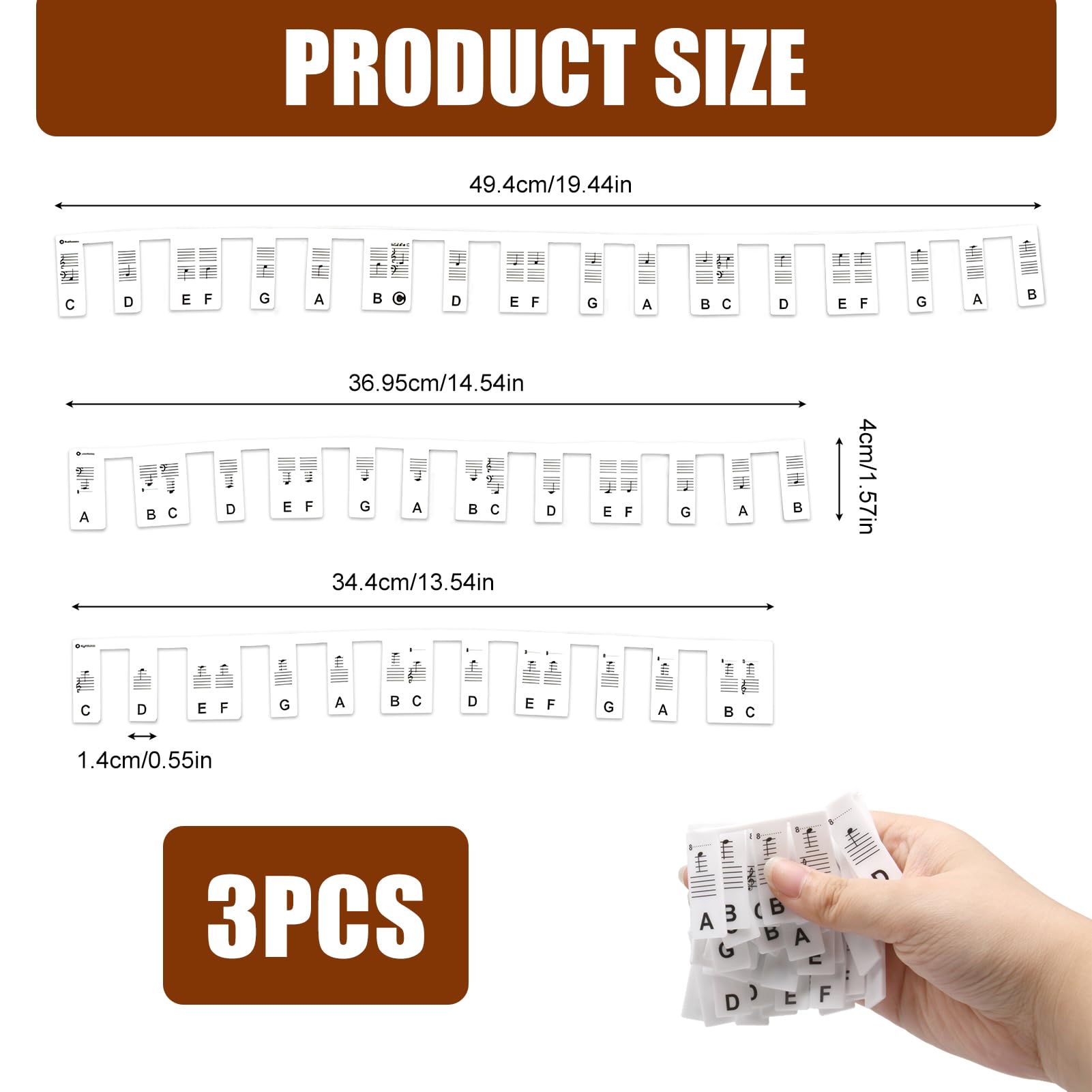 Removable Piano Keyboard Stickers for Beginners Piano Notes Guide - Image 2