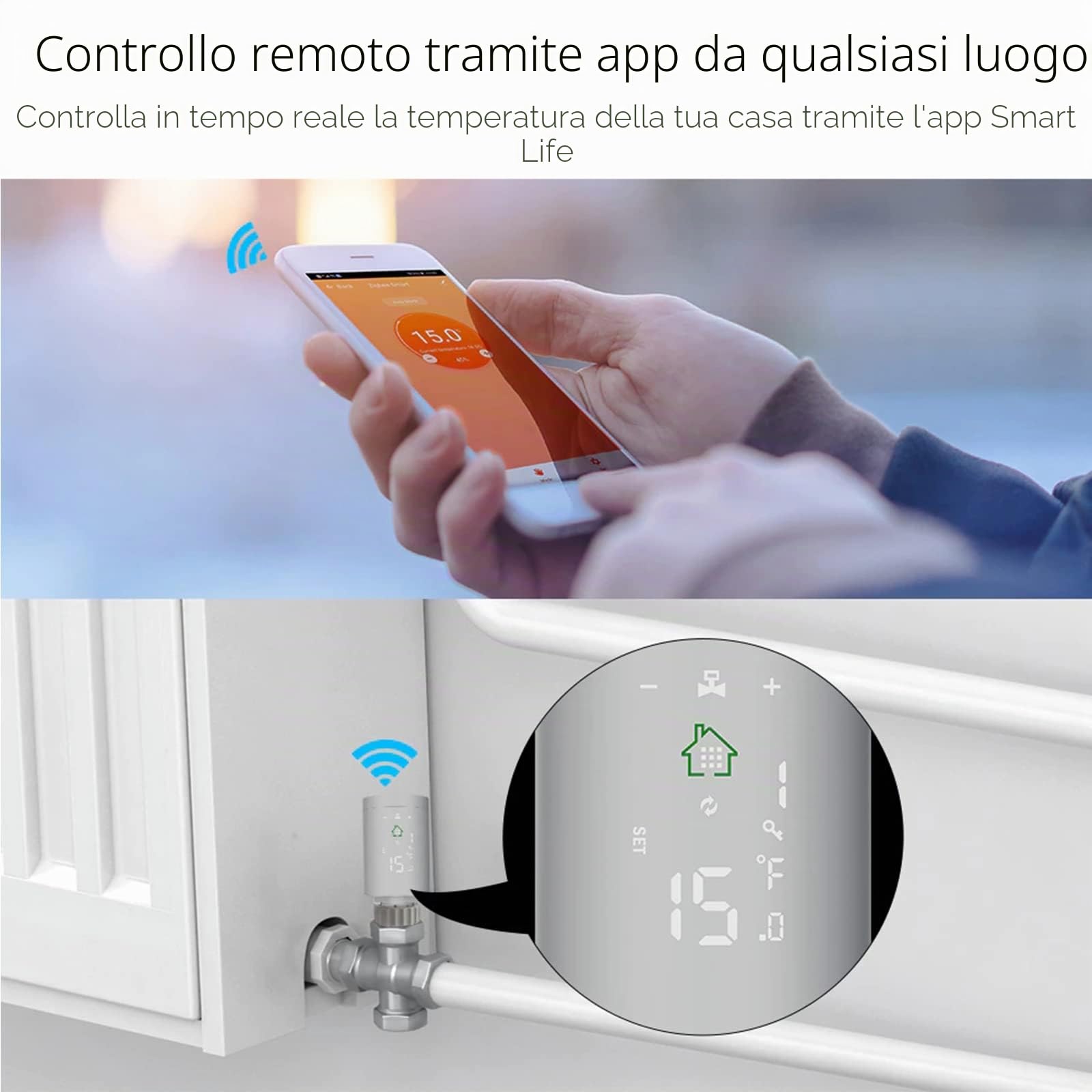 Wifi Zigbee3.0 TRV Valvola termostatica Termostatica Radiatore Controller Heater Voice & APP Telecomando