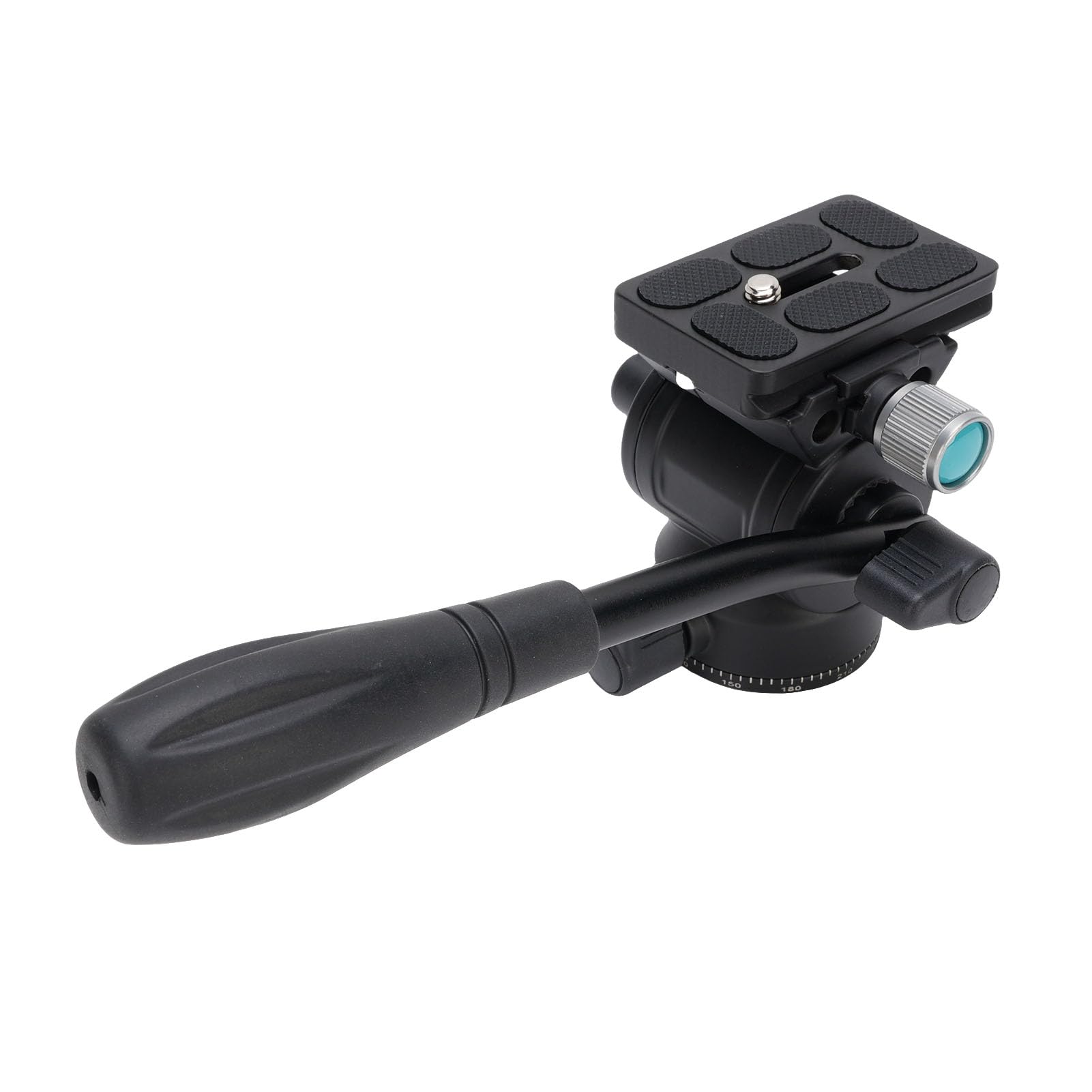 Testa per treppiede video panoramica di precisione con impugnatura ergonomica per filmatisti professionisti e fotografi in lega di alluminio