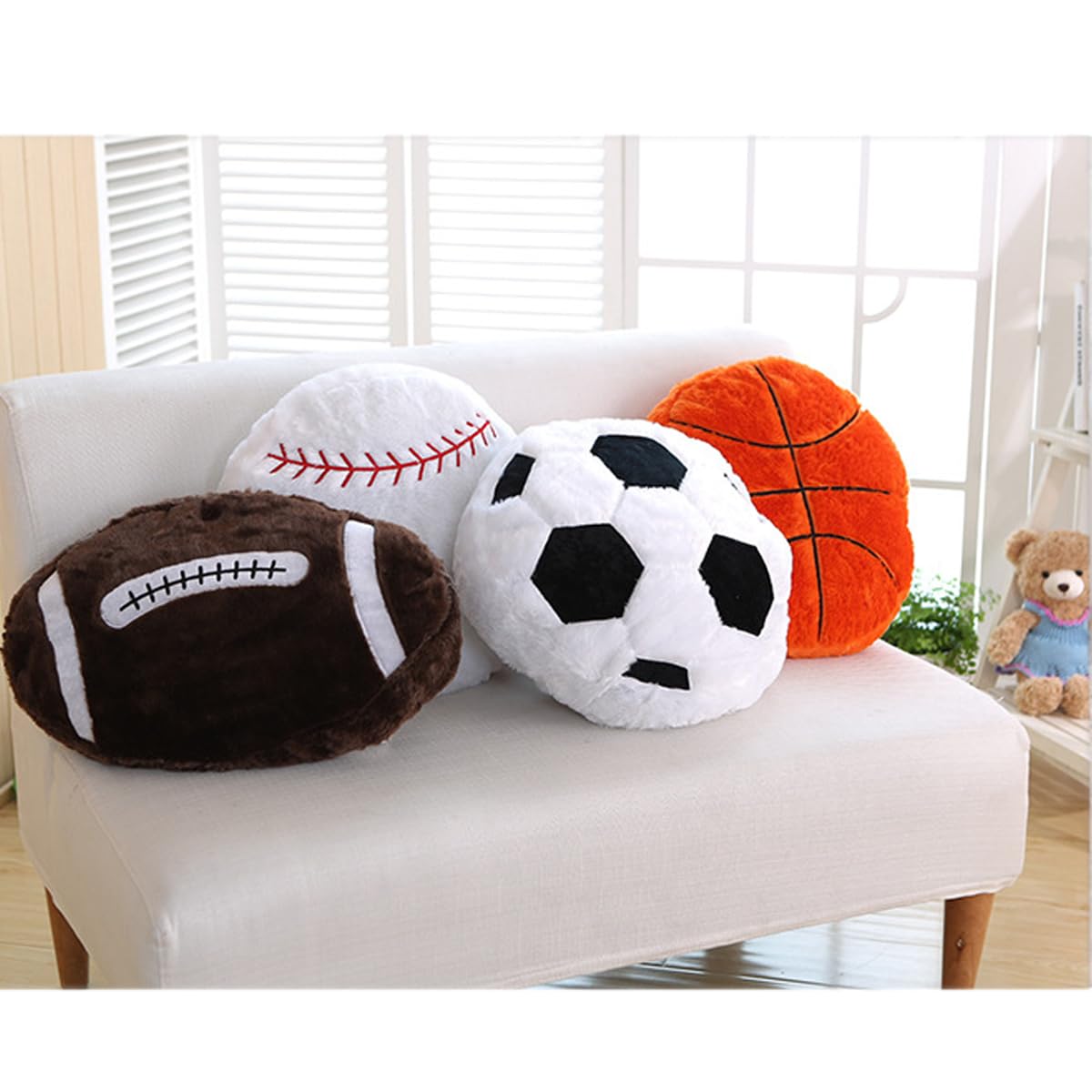 Basketballkissen, flauschig, weich, Basketball-Kissen für Schlafzimmer, Dekoration, tolles Geschenk für Basketball-Liebhaber, 45 x 45 cm