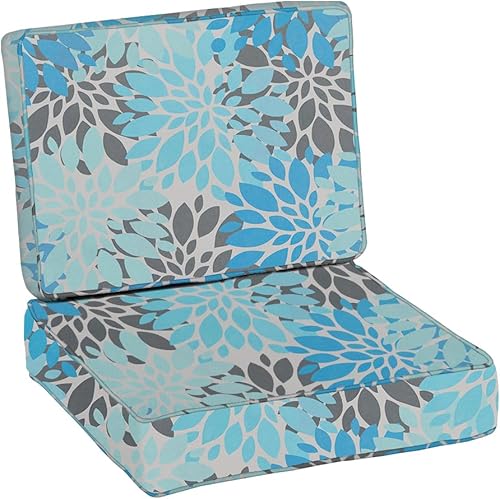 Miniatura 2 de BELLRINO Juego de 4 fundas de cojín decorativas para patio, impermeables, para exteriores, de 24 x 22 x 4 pulgadas, para silla, asiento, jardín,