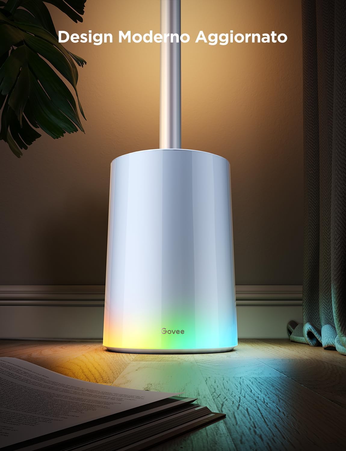 Govee Lampada da Terra RGBIC, Luci LED Compatibile con Alexa e Matter, 152cm Luci Dimmerabile con Telecomando e APP, Sinc Musica, 82 Modalità Scena, Lamp Comodino, Camera da Letto e Salotto, Grigio