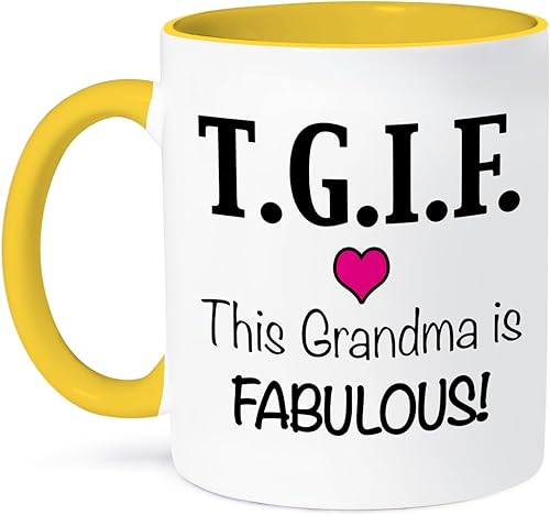 Miniatura 9 de 3dRose Tgif This Grandma Is Fabulous, taza, 11 oz, negrorosa