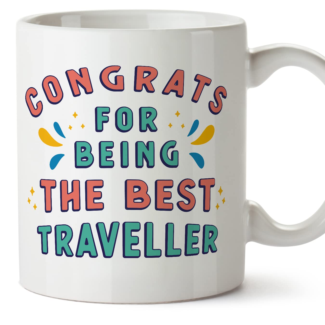 MUGFFINS Traveller Mug - in English - Congrats for Being The Best - Funny Gift for Colleagues - Ceramic 11oz Mug — image 1