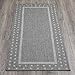 Indoor/Outdoor Bordered Design Non Shedding 2x5 Modern Runner Rug for Hallway, Entryway, Kitchen, Living Room, Patio, Rec Room, 2' x 5', Light Gray